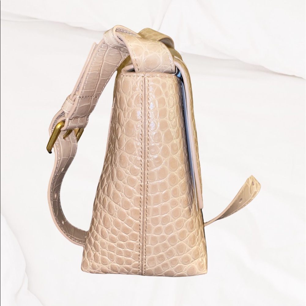 Balenciaga Hourglass Embossed Croc Shoulder Bag - Picture 10 of 16